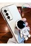 Black Astronaut Stand Edge Gold Detailed Luxury Silicone Case for Tecno Camon 18P - 3
