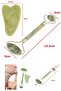 Double Sided 2-Piece Skin Facial Massage Tool Jade Roller Jade Stone Set - 3