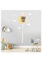 Baby Teddy Bear Sitting on the Moon Clouds and Stars Children's Room Height and Development Meter Wall Sticker