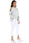Women's Gray Melange Shoulder Detailed Sweatshirt BD2338