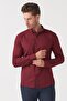 Men's Claret Red Classic Shirt - Mcr37701Bordo