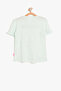 Green Girl's Emoji Text Printed T-Shirt - 10
