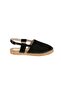 Women's Black Genuine Leather Espadrille - 2