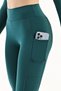 Women's Petrol Green High Waist, Stretch, Lifting, Pocket Sports Leggings Push Up Connection Series - 5