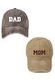 Dad & Mom Set of 2 Washable Baseball Caps