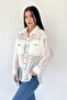 Women's White Double Pocket Tulle Shirt - 4