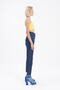 Serenity Dark Blue Mom Jeans Lycra High Waist Blue Snow Washed Mom Jeans - 2