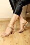 L15 Gold Shiny Stone Summer Heeled Women's Shoes