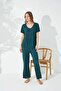 Green Soft Touch Thin Knitted Pajama Set - 2