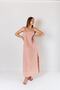 Women's Muslin Slit Strapless Pink Dress - 2