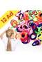 Pack of 12 Colorful 3 Cm Flexible Elastic Hair Clips - 4
