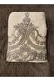 French Lace Dowry Velvet 50X90 Hand & Face Towel - Cream Gray - 3