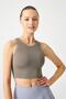 Khaki Halter Neckline Bra T-shirt Tank Top