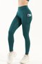 Women's Petrol Green High Waist, Stretch, Lifting, Pocket Sports Leggings Push Up Connection Series - 3