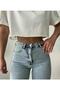 Travelista Women's Light Blue Snow Wash Side Slit Spanish Fit Flare Leg High Waist Jeans - 3