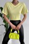 Women's Yellow V-Neck 100% Cotton Basic T-Shirt - 3