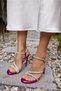 Lolita Women's Fusya Metallic Stone Detail Heeled Evening Dress Shoes - 7