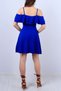 Flexible Crepe Fabric Collar with Two Layers Flounce Strap Detail Blue Evening Dress Blue Graduation Dress 014 - 4