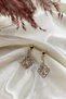 Women's Gold Color Stone Square Earrings - 2