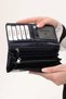 Crocodile Patterned Useful Genuine Leather Women's Wallet Navy Blue - 6