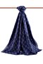 Women's Luxury Medina Silk Shawl Navy Blue - Ice Blue - 2