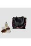 Crocos Women's Black Scarf Soft Faux Leather Bag with Chain Accessories