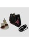 Crocos Women's Black Scarf Soft Faux Leather Bag with Chain Accessories - 2