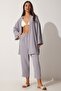 Women's Gray Kimono Trousers Set DZ00046 - 2