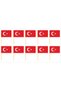 10 Pieces Turkey Flag with Toothpick Cupcake Cake Decoration Decoration Thick Paper - 3