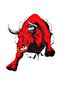 Red Angry Bull Car, Motorcycle, Helmet, Laptop, Glass Sticker 14x12 Cm
