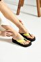 Robin Platform Black Yellow Women's Stylish Flip Flops Beach Slippers Flip Flops