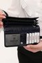 Crocodile Patterned Useful Genuine Leather Women's Wallet Navy Blue - 8