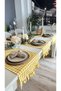 Roza Stain-Resistant, Water-Repellent, Vintage Ruffled Gingham Yellow Runner - 7
