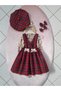 Baby Girl & Child Plaid Salopet Dress & Hat & Buckle Set - 2