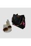 Crocos Women's Black Scarf Soft Faux Leather Bag with Chain Accessories - 4