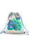 Kids Silver Lavender Peacock Patterned Drawstring Drawstring Backpack 22692 - 2