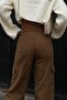 Fiona Brown Cargo Loose Lycra Super High Waist Jean Pants Without Back Pockets - 2