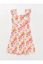 Lcw Kids Square Collar Patterned Girl's Dress