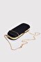 Women's Black Satin Gold Cover Clutch Evening Dress Bag - 5