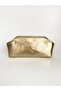 Heybes Women's Dore Gold Shiny Textured Leather Clutch Handbag - 3