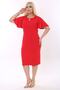 Women's Red Butterfly Sleeve Cup Plus Size Dress - 3