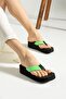 Robin Platform Black Green Women's Stylish Flip Flops Beach Slippers Flip Flops - 2