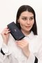 Crocodile Patterned Useful Genuine Leather Women's Wallet Navy Blue - 9