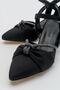Knot Stone Women's Heeled Sandals Black Zra - 3