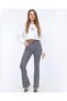 Glenn Women's Colorfast Gray Spanish Fit Flannel Leg High Waist Jean