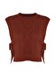Tile Crop Side Ribbon/Bow Tie Detail Knitwear Sweater Twoaw22Sv0058 - 6