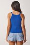 Women's Blue Pink 2-Piece Ribbed Crop Halter Collar Knitted Undershirt HJ00003 - 5