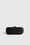Women's Black Satin Gold Cover Clutch Evening Dress Bag - 3