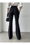 Women's Buttoned Extra High Waist Flared Trousers 7755 - 5