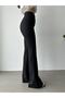 Women's Buttoned Extra High Waist Flared Trousers 7755 - 7